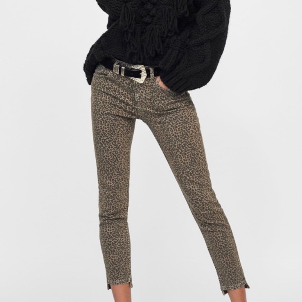 Zara Cheetah Jean! Worn once!